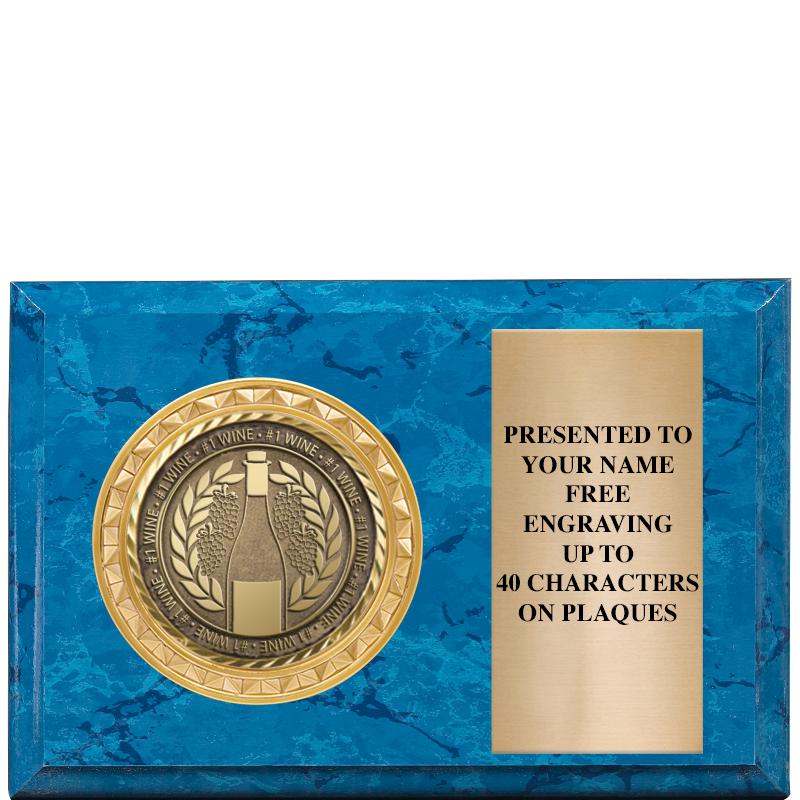 6" X 4" BLUE MBL INSERT PLQ