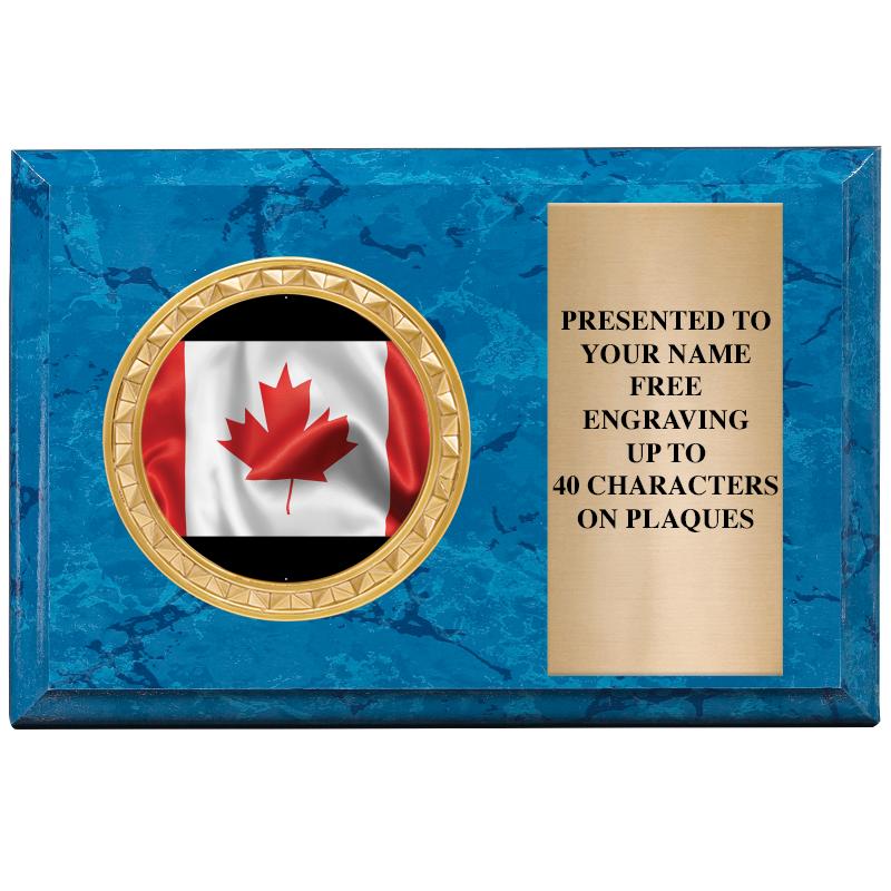 6" X 4" BLUE MBL INSERT PLQ