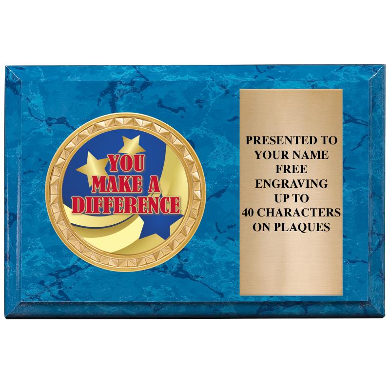 6" X 4" BLUE MBL INSERT PLQ