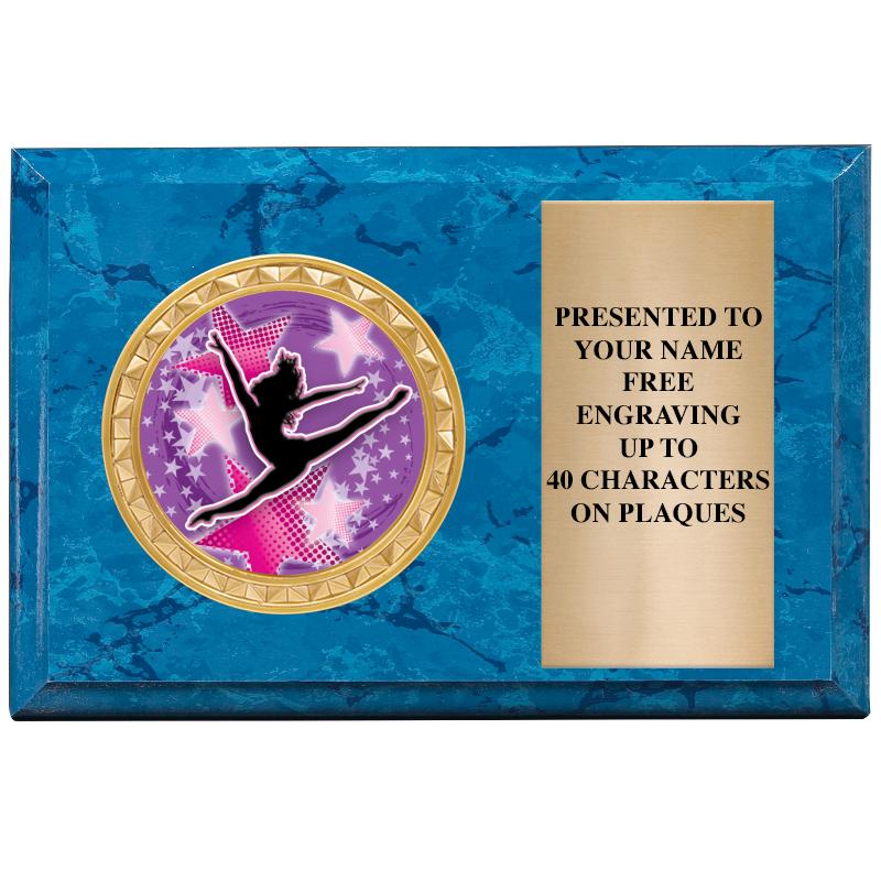 6" X 4" BLUE MBL INSERT PLQ