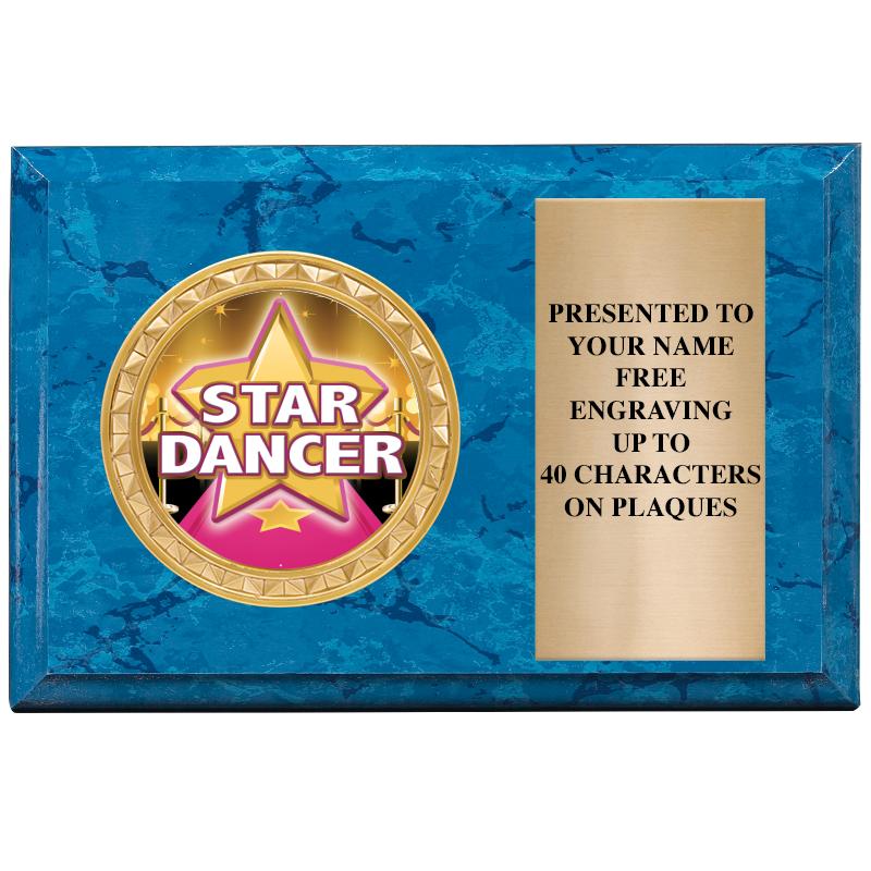 6" X 4" BLUE MBL INSERT PLQ