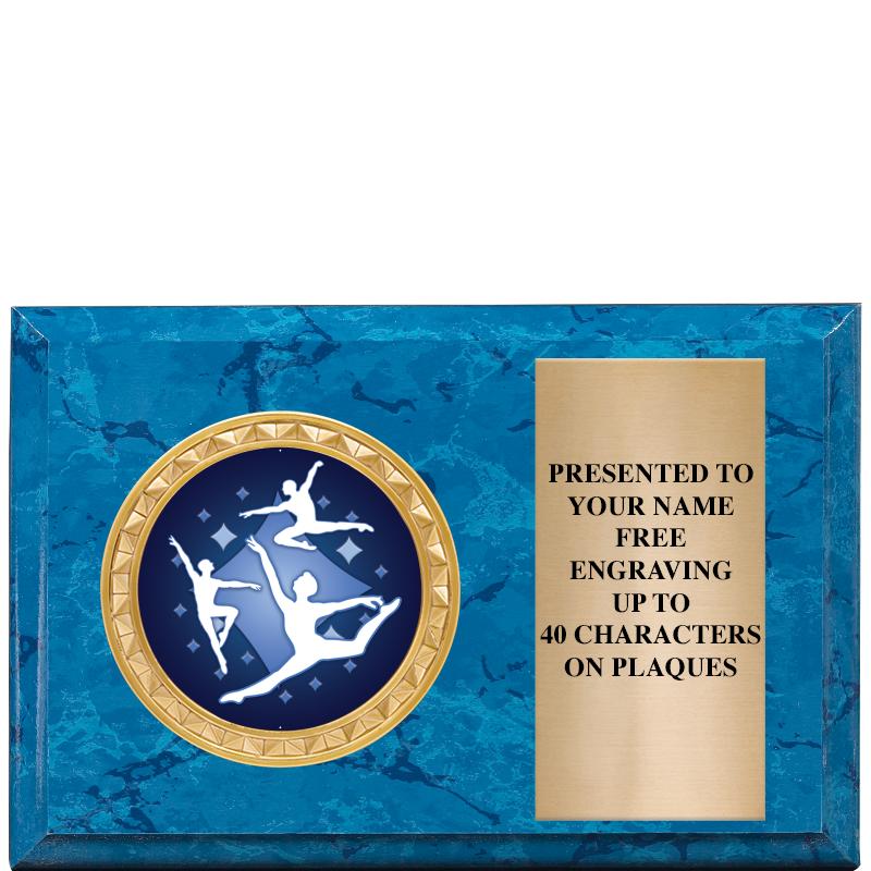 6" X 4" BLUE MBL INSERT PLQ