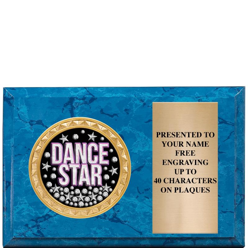 6" X 4" BLUE MBL INSERT PLQ