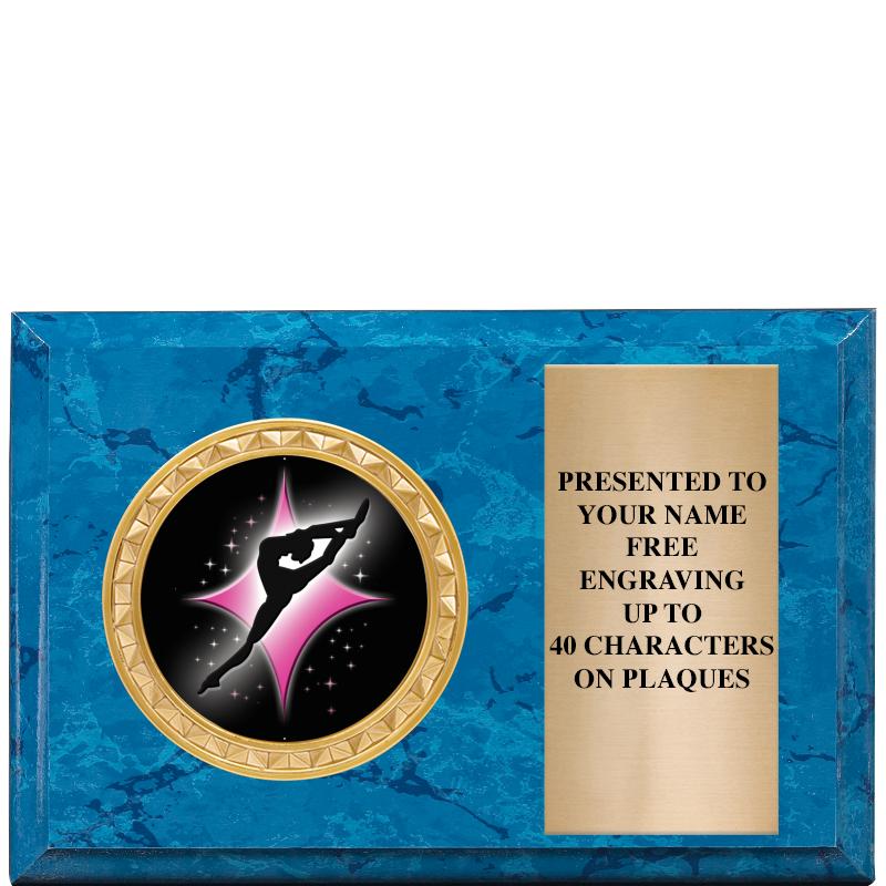 6" X 4" BLUE MBL INSERT PLQ