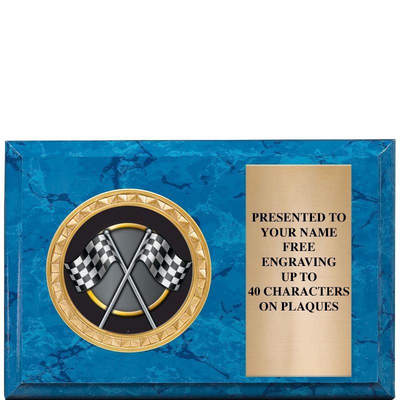 6" X 4" BLUE MBL INSERT PLQ