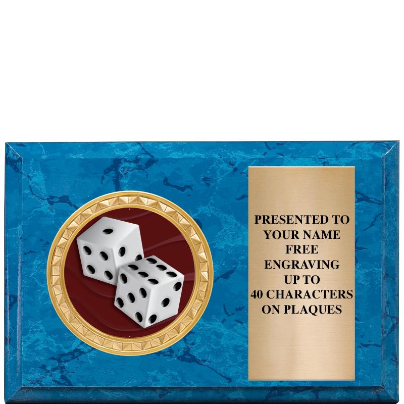 6" X 4" BLUE MBL INSERT PLQ