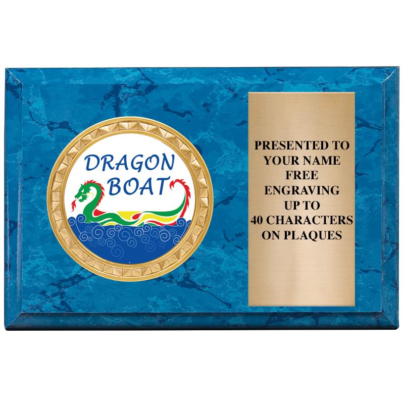 6" X 4" BLUE MBL INSERT PLQ