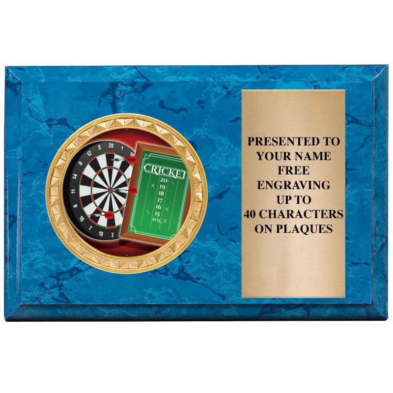 6" X 4" BLUE MBL INSERT PLQ