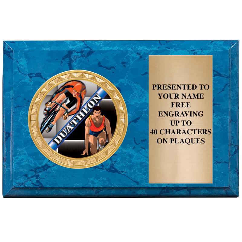 6" X 4" BLUE MBL INSERT PLQ