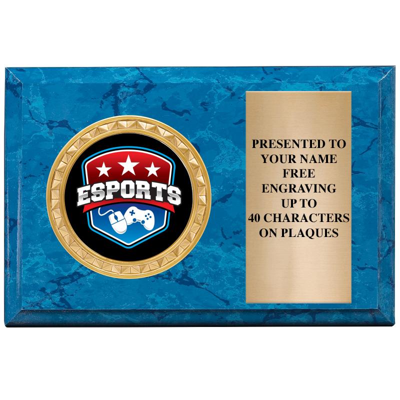 6" X 4" BLUE MBL INSERT PLQ