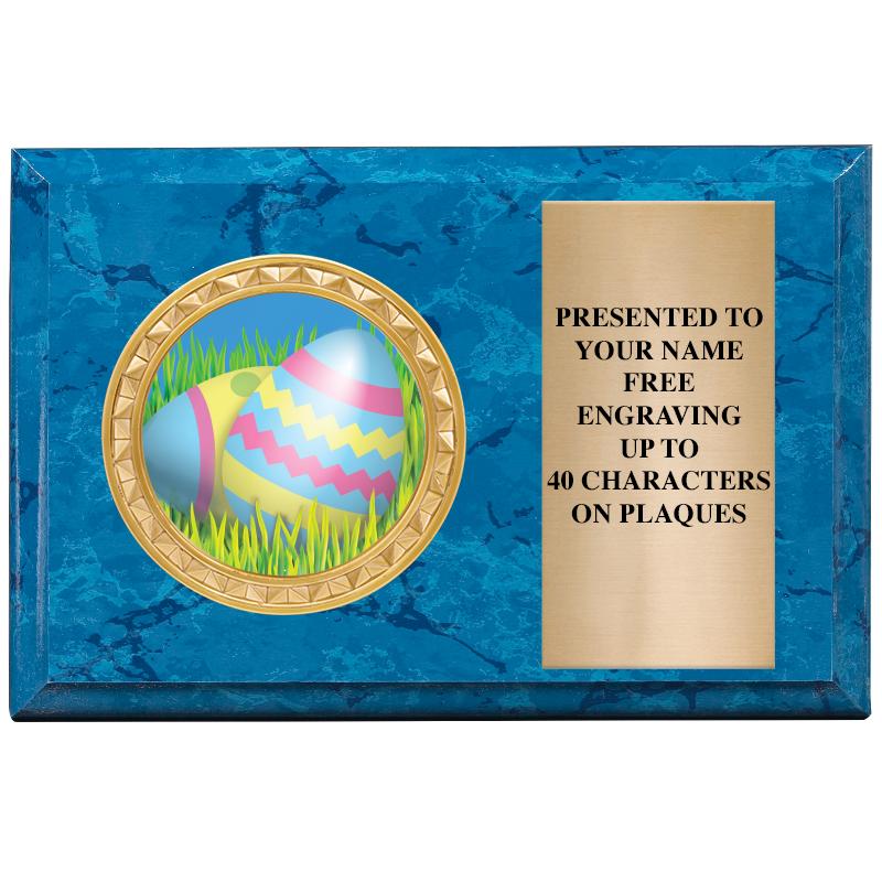 6" X 4" BLUE MBL INSERT PLQ