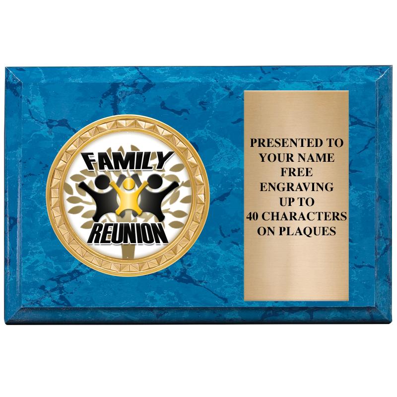 6" X 4" BLUE MBL INSERT PLQ