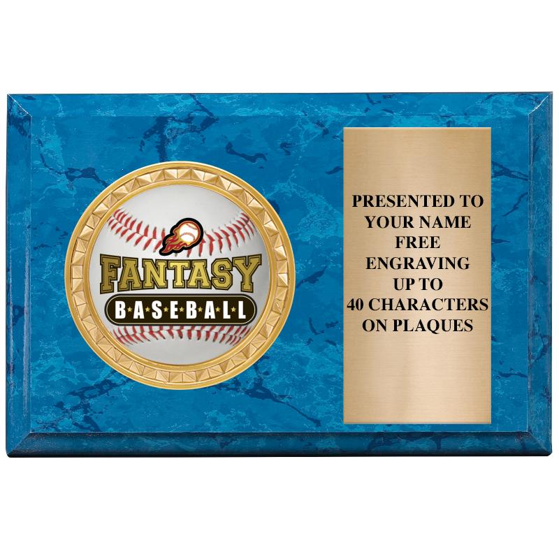 6" X 4" BLUE MBL INSERT PLQ