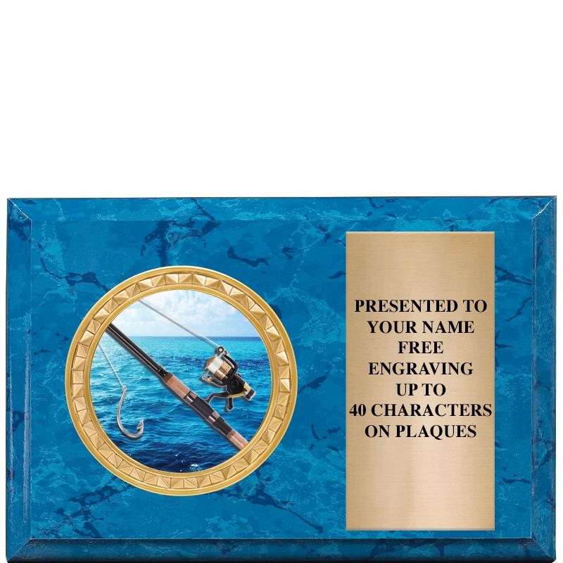 6" X 4" BLUE MBL INSERT PLQ