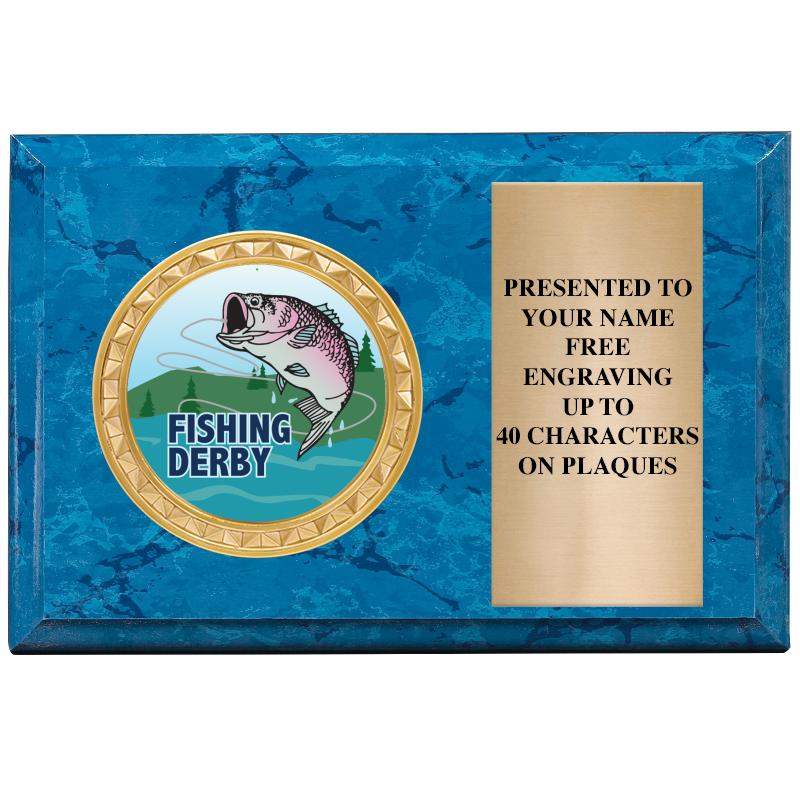 6" X 4" BLUE MBL INSERT PLQ