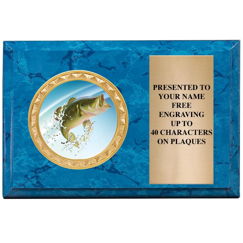 6" X 4" BLUE MBL INSERT PLQ