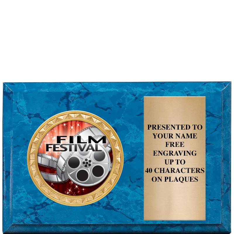 6" X 4" BLUE MBL INSERT PLQ