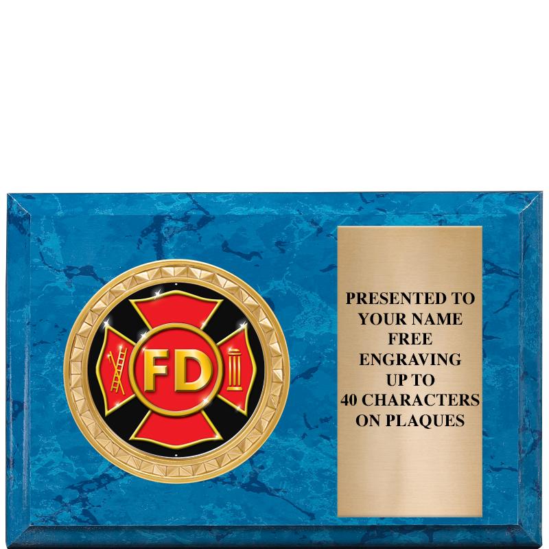 6" X 4" BLUE MBL INSERT PLQ