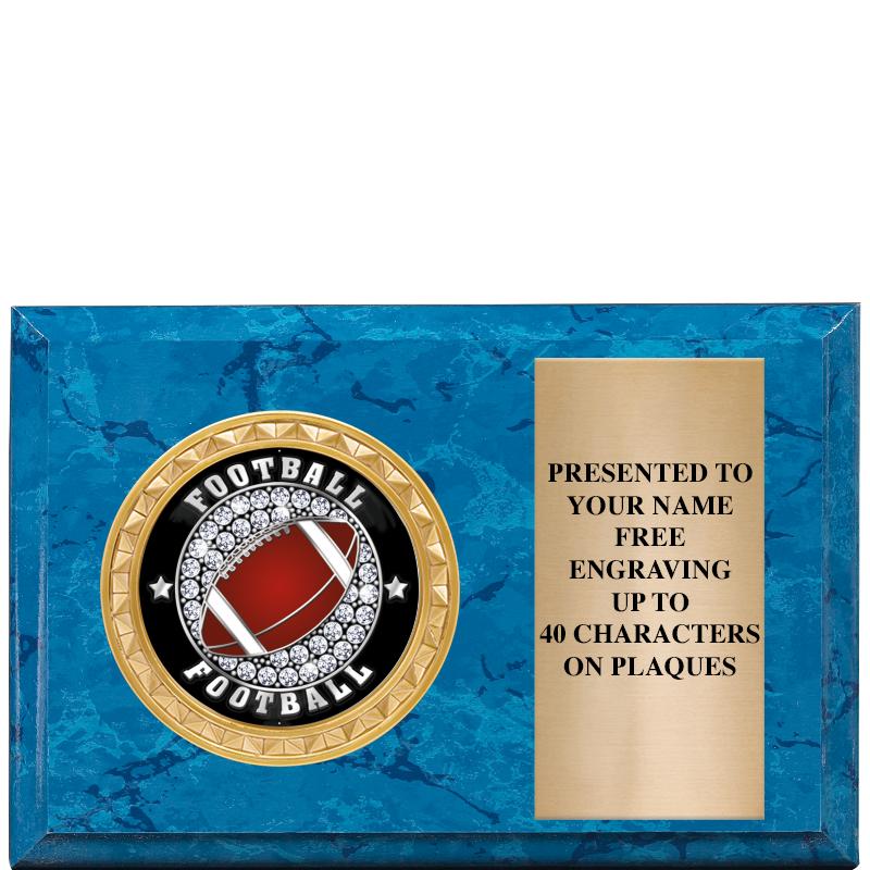 6" X 4" BLUE MBL INSERT PLQ