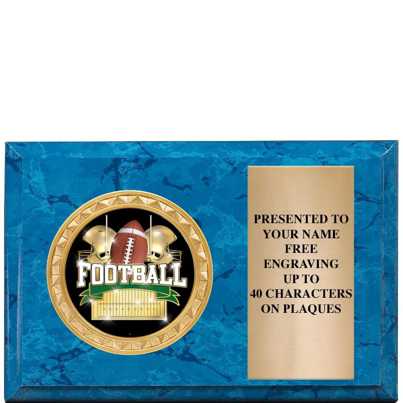 6" X 4" BLUE MBL INSERT PLQ