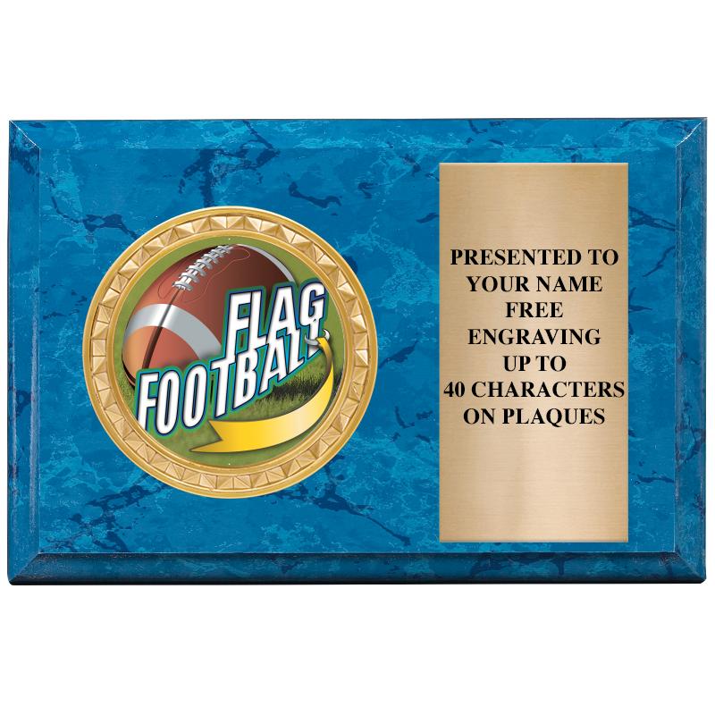 6" X 4" BLUE MBL INSERT PLQ