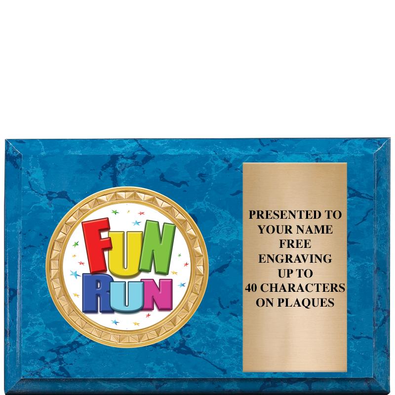 6" X 4" BLUE MBL INSERT PLQ