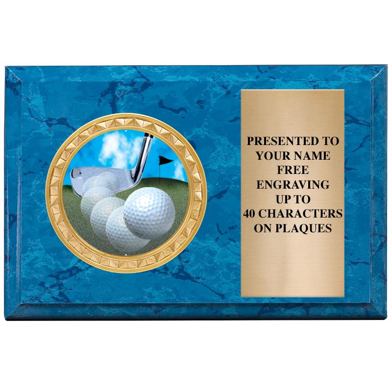 6" X 4" BLUE MBL INSERT PLQ