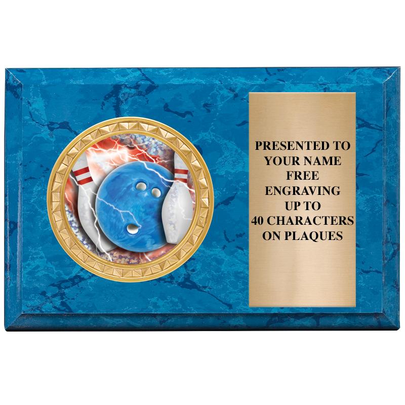 6" X 4" BLUE MBL INSERT PLQ