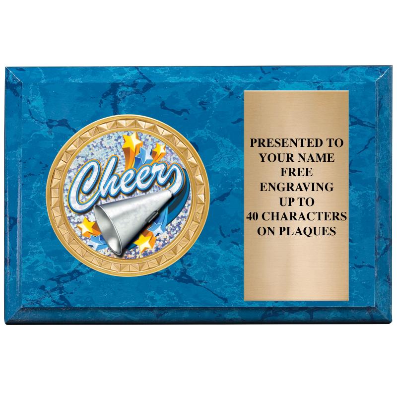 6" X 4" BLUE MBL INSERT PLQ