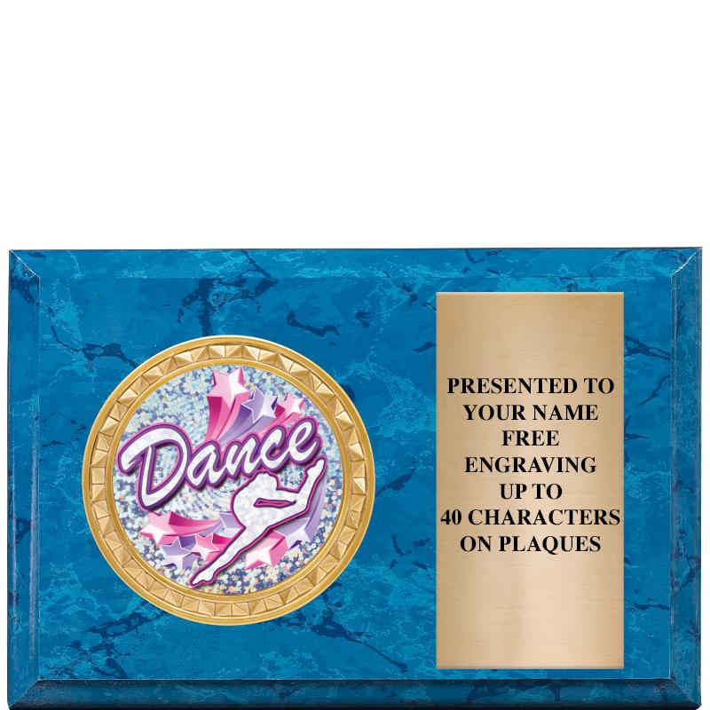 6" X 4" BLUE MBL INSERT PLQ