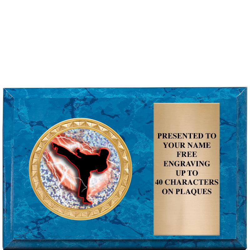 6" X 4" BLUE MBL INSERT PLQ