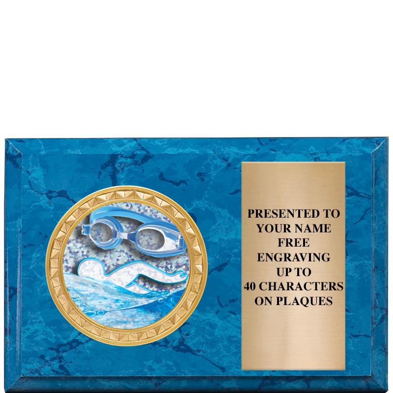 6" X 4" BLUE MBL INSERT PLQ