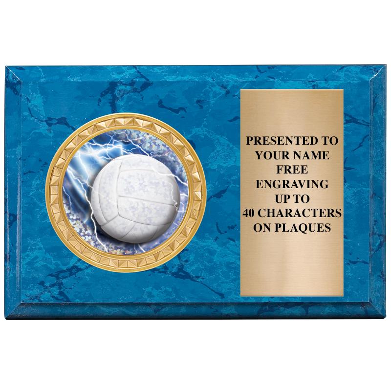 6" X 4" BLUE MBL INSERT PLQ