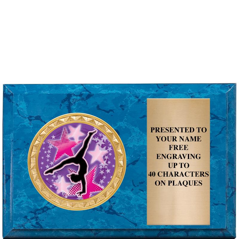 6" X 4" BLUE MBL INSERT PLQ