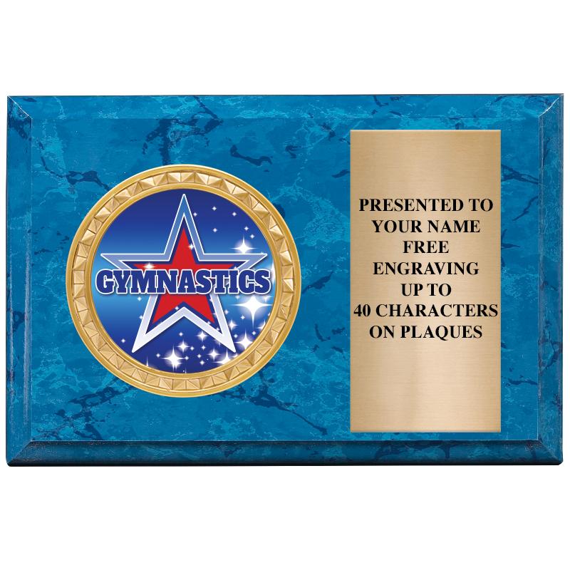 6" X 4" BLUE MBL INSERT PLQ