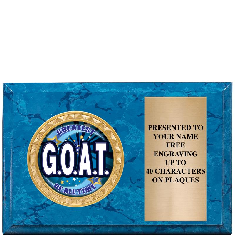 6" X 4" BLUE MBL INSERT PLQ