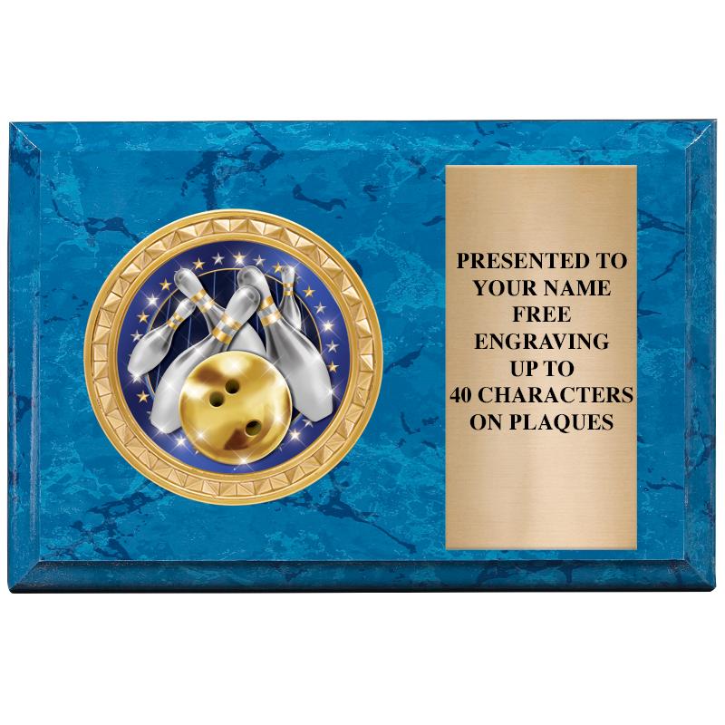 6" X 4" BLUE MBL INSERT PLQ