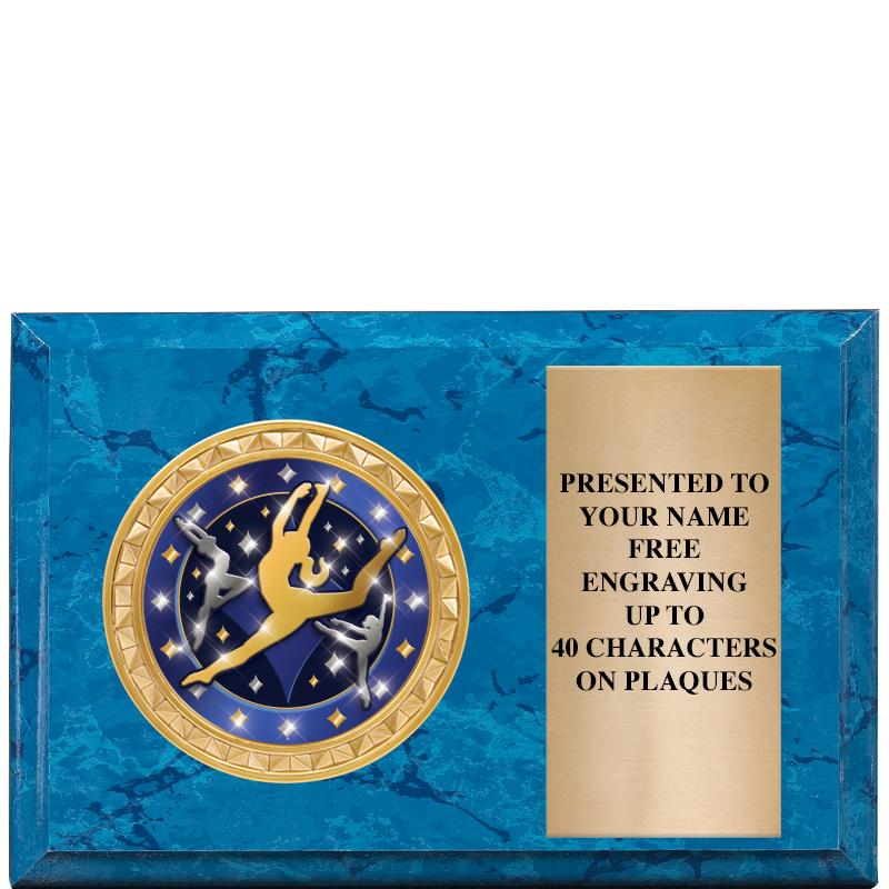 6" X 4" BLUE MBL INSERT PLQ