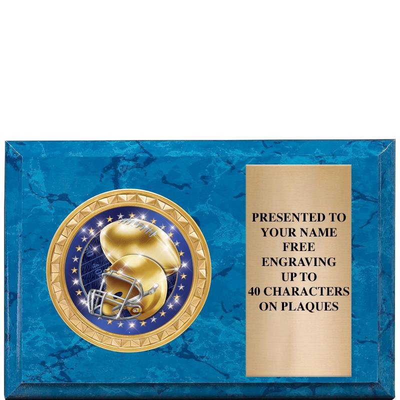 6" X 4" BLUE MBL INSERT PLQ