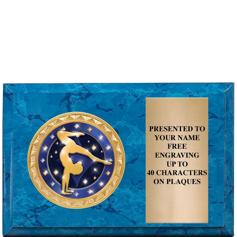 6" X 4" BLUE MBL INSERT PLQ