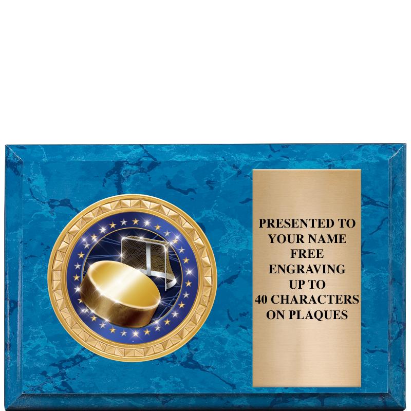 6" X 4" BLUE MBL INSERT PLQ