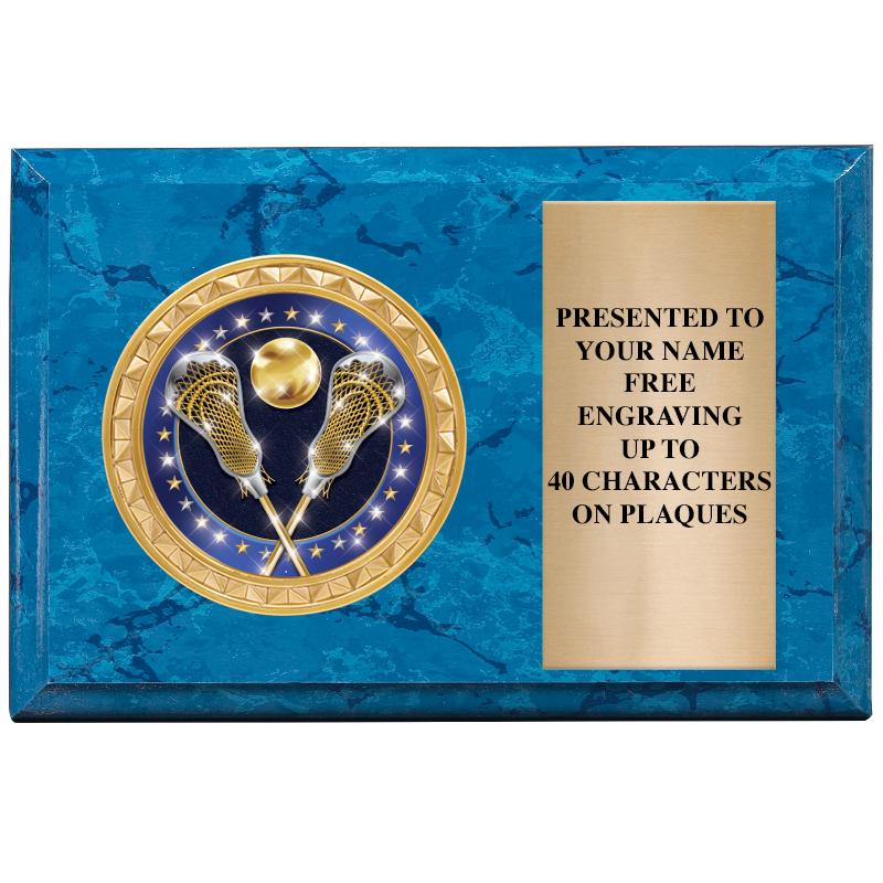 6" X 4" BLUE MBL INSERT PLQ