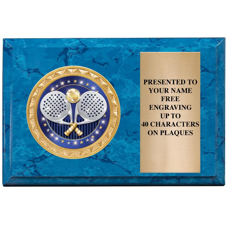 6" X 4" BLUE MBL INSERT PLQ