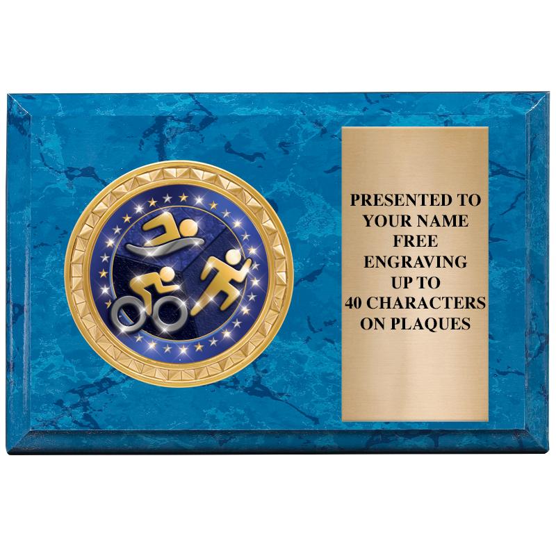 6" X 4" BLUE MBL INSERT PLQ