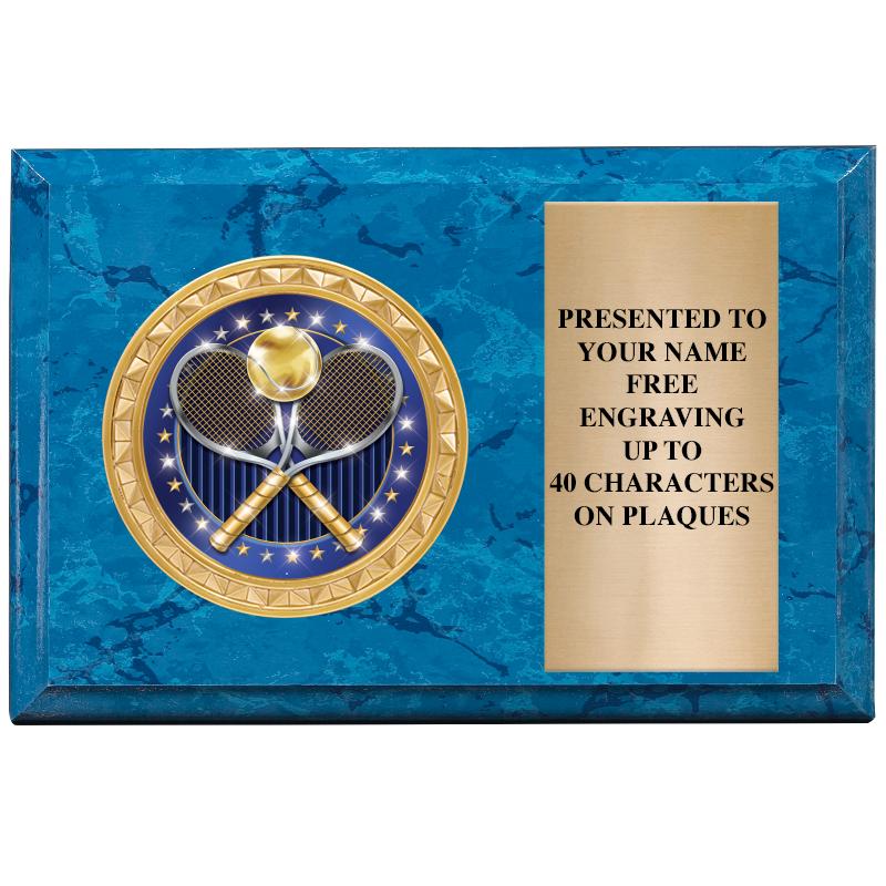 6" X 4" BLUE MBL INSERT PLQ