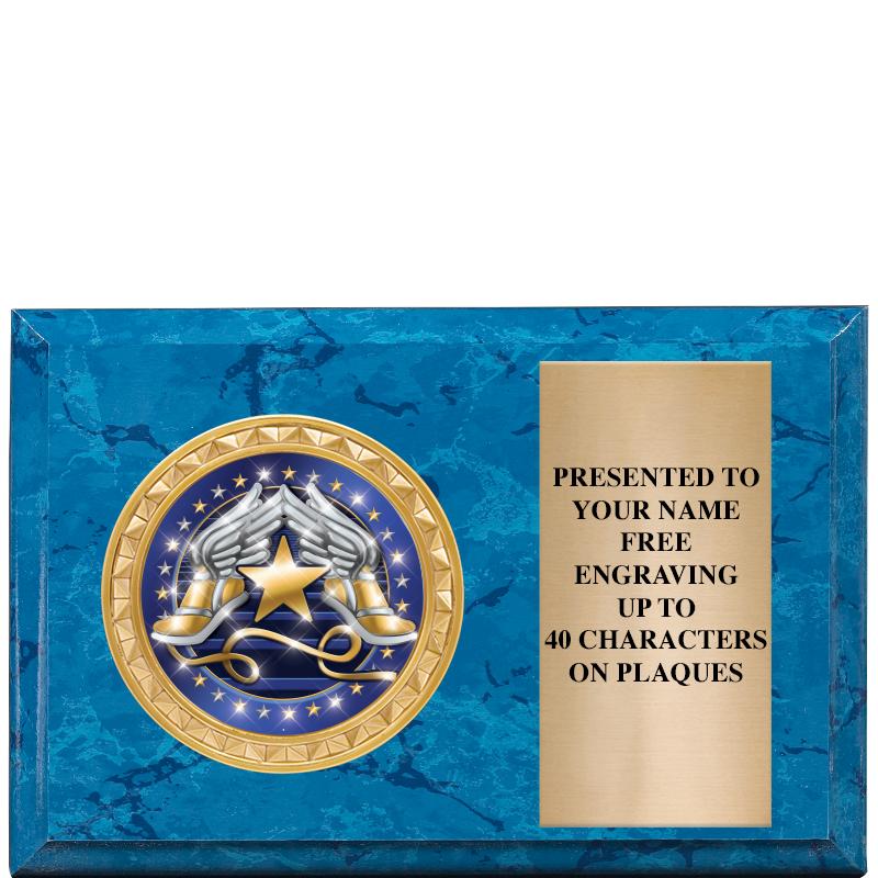 6" X 4" BLUE MBL INSERT PLQ