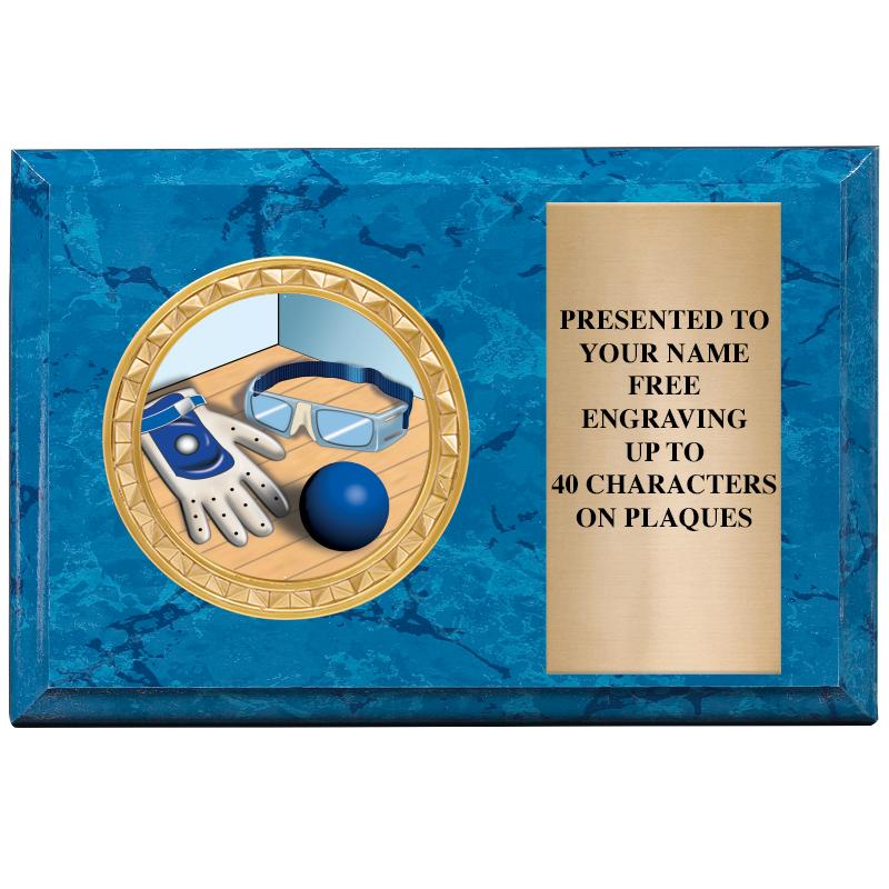 6" X 4" BLUE MBL INSERT PLQ