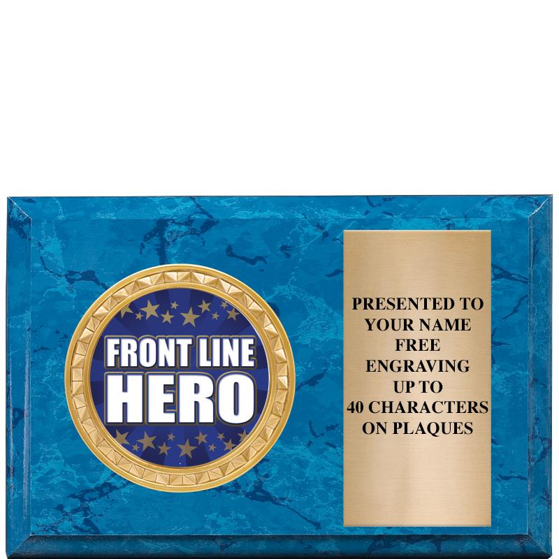 6" X 4" BLUE MBL INSERT PLQ