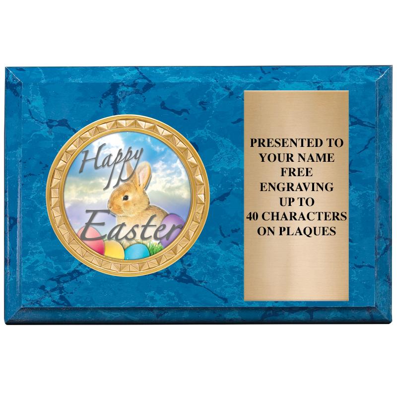 6" X 4" BLUE MBL INSERT PLQ