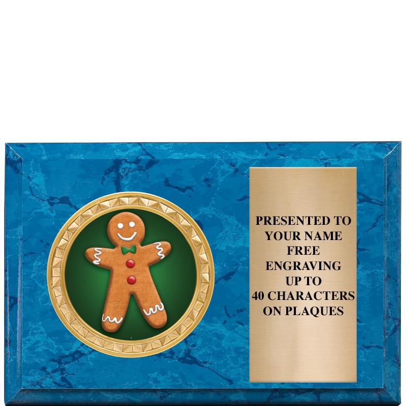 6" X 4" BLUE MBL INSERT PLQ